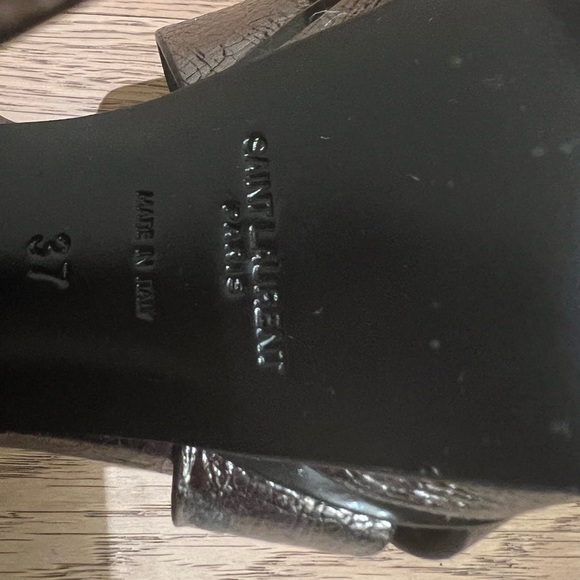 Saint Laurent YSL Metallic Tribute Platform 135mm Heels Sandals Gunmetal Grey 37 - Picture 6 of 6